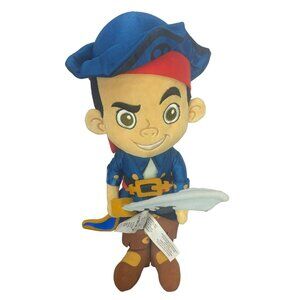 Disney Store Jake & The Neverland Pirates CAPTAIN JAKE Stuffed Plush‎ Toy 14"